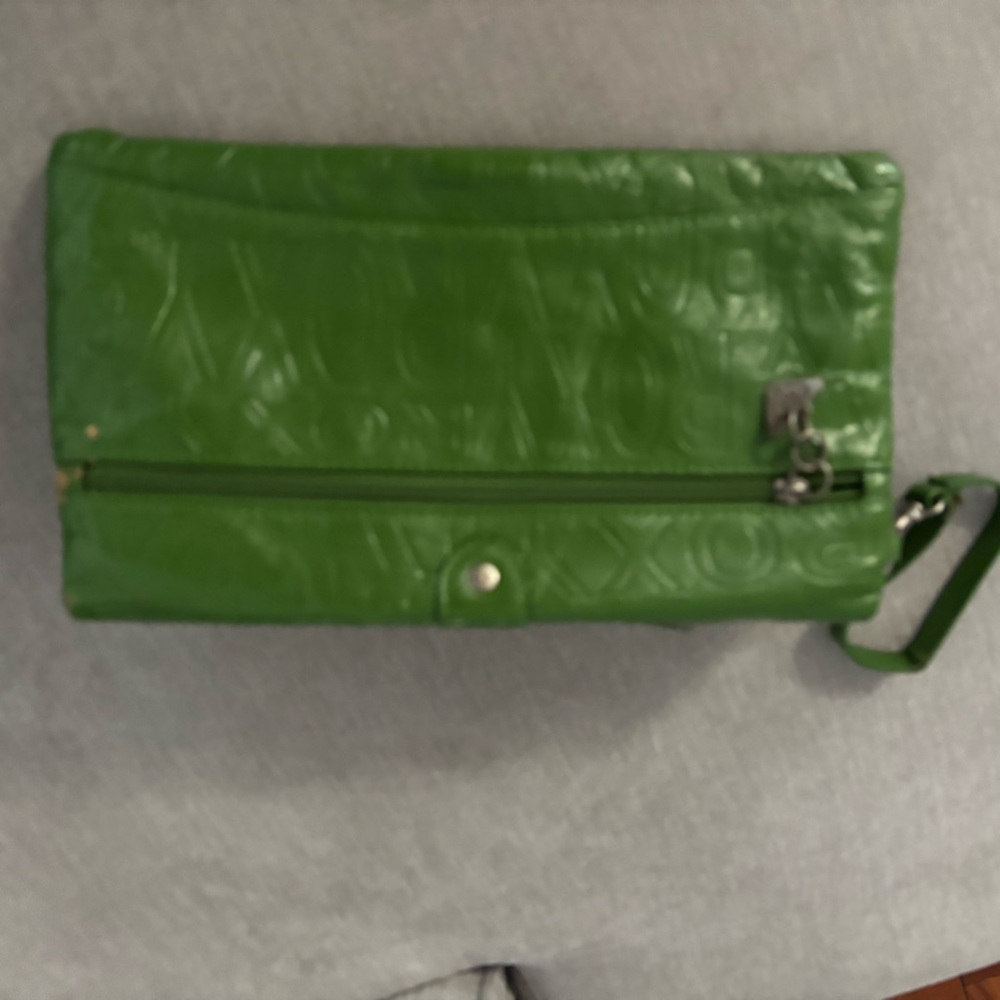 Green Clutch with Wrist Strap